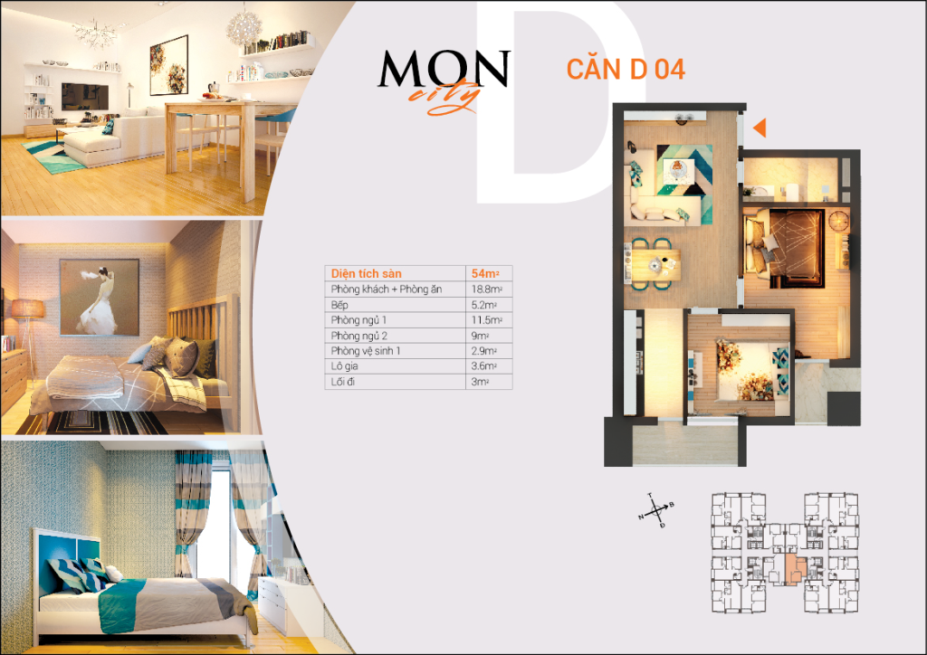 căn D-04 chung cư HD Mon City