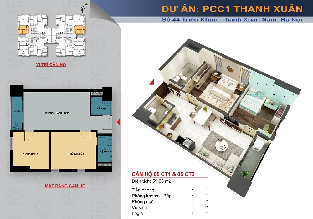 thiết kế căn hộ chung cư pcc1 thanh xuân