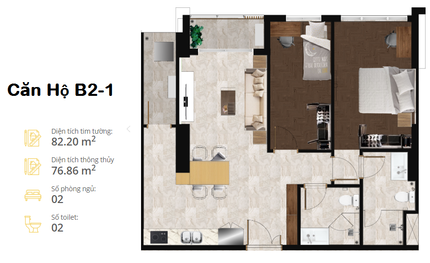 thiết kế căn hộ the minata residence căn b2-1