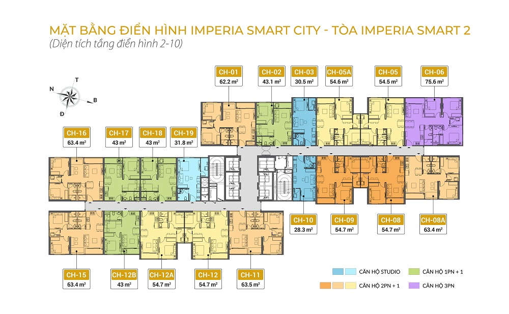 mặt bằng chung cư imperia smart city tòa IS2 tầng 2-10