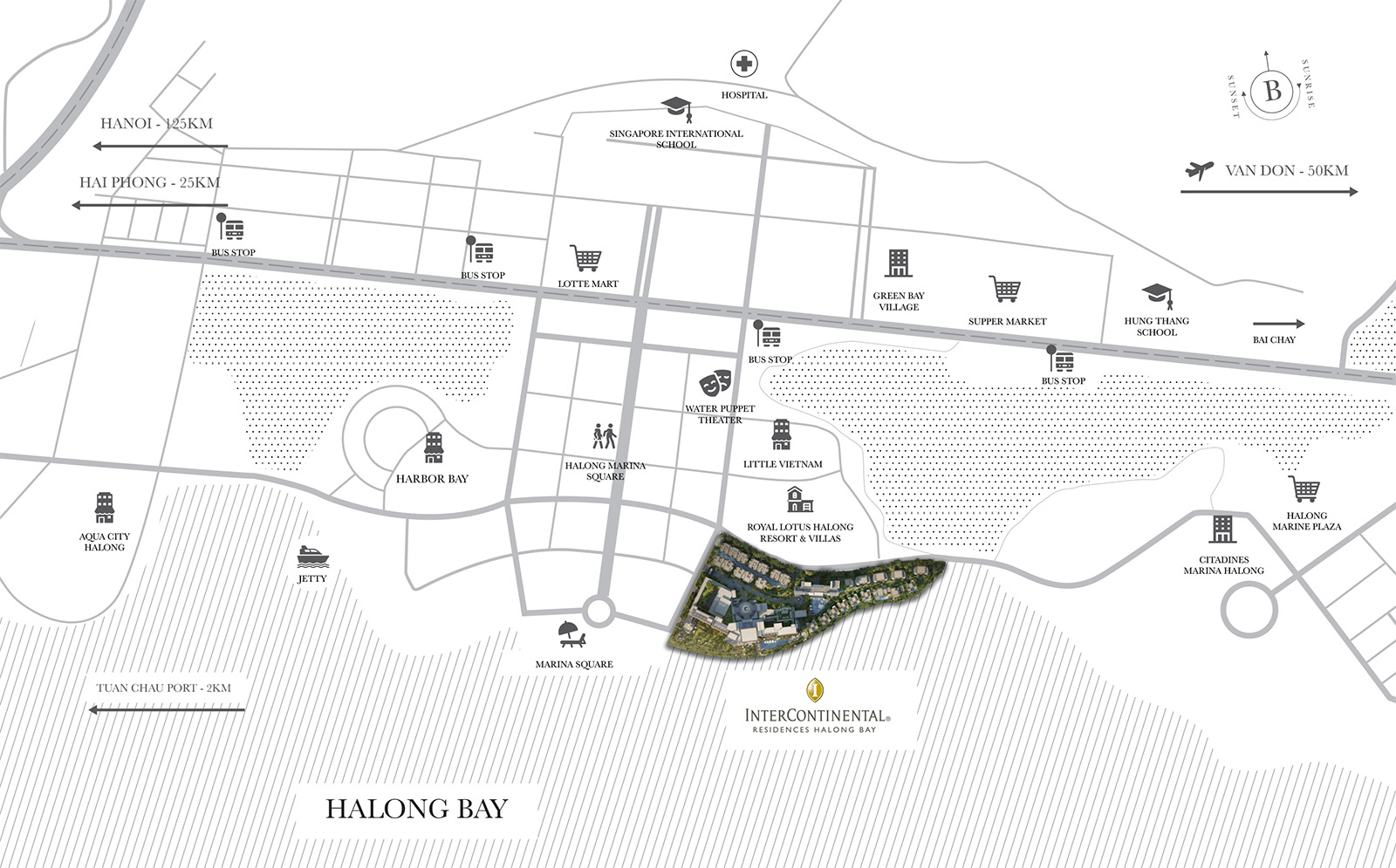 vị trí dự án intercontinental hạ long bay resort & residences