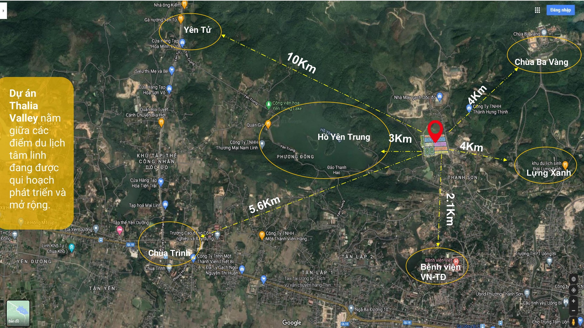 vị trí dự án thalia valley uông bí