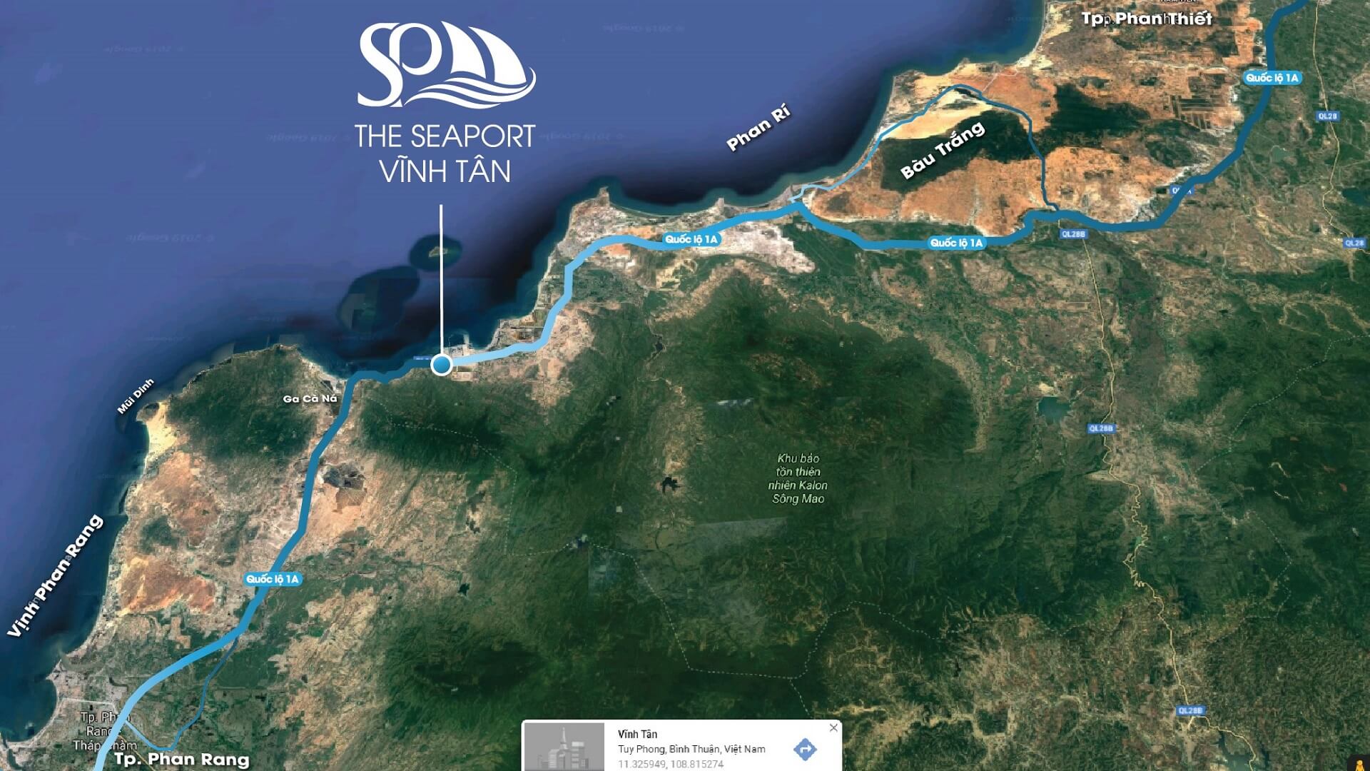 vị trí dự án the seaport vĩnh tân bình thuận