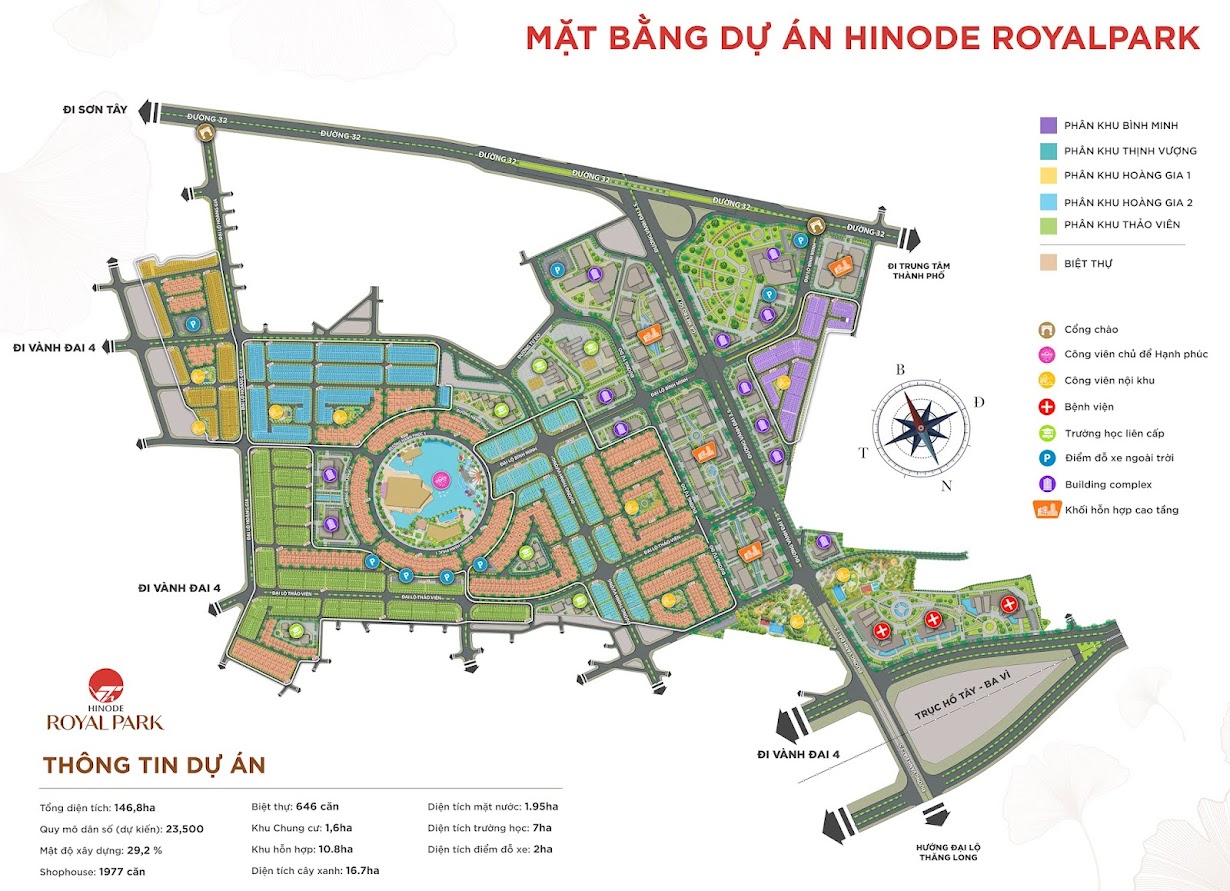 mặt bằng tổng thể dự án hinode royal park