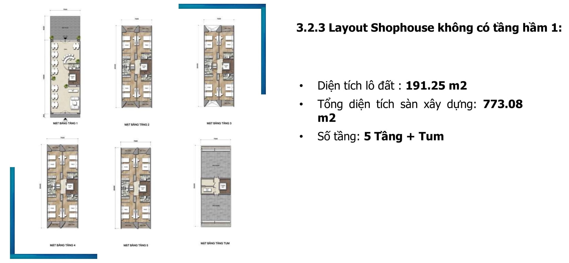 thiết kế shophouse dự án sun harbor plaza hạ long