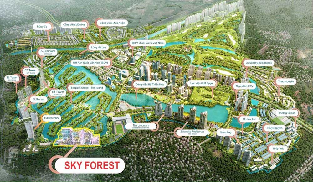 Vị trí dự án Sky Forest Residence Ecopark
