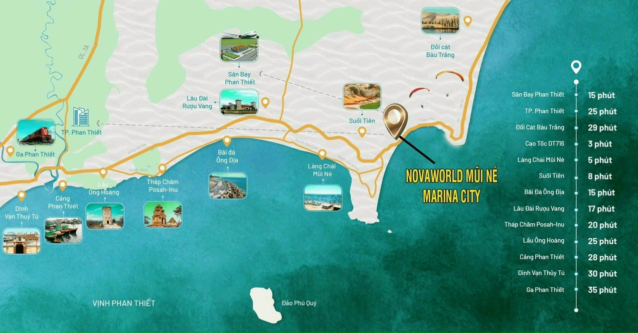 vị trí dự án novaworld mũi né marina city phan thiết