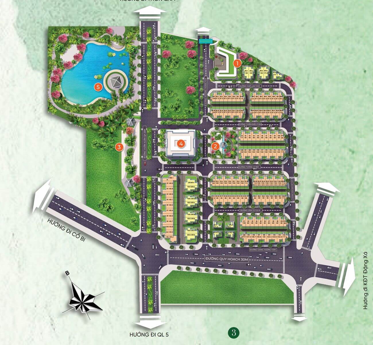 mặt bằng dự án green little town gia lâm