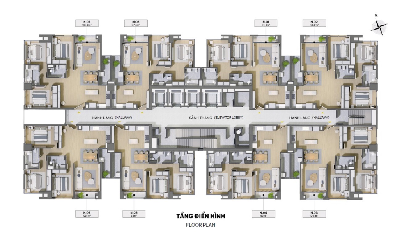 mặt bằng dự án the nelson 29 láng hạ