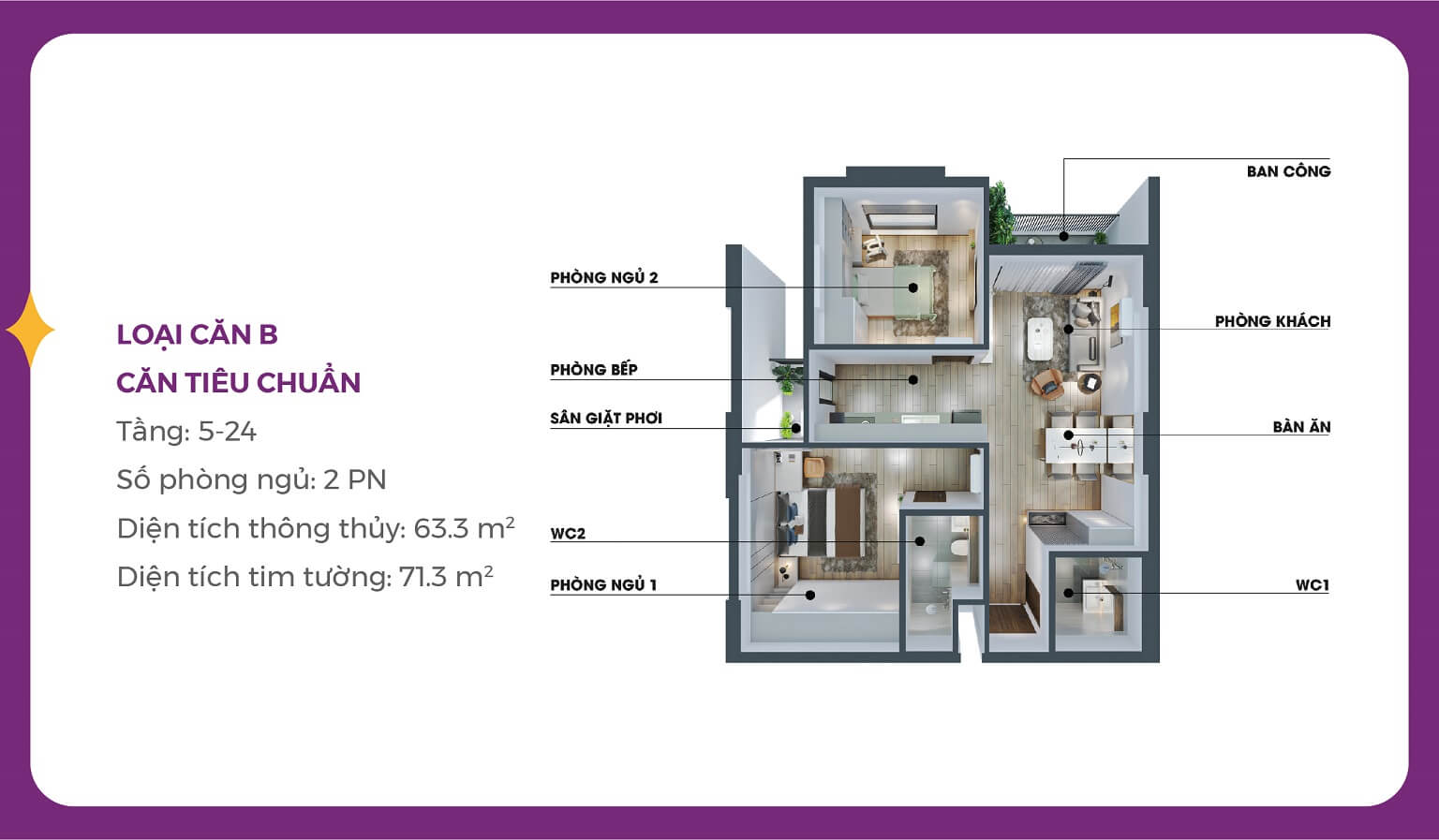 thiết kế căn hộ mia center point đà nẵng