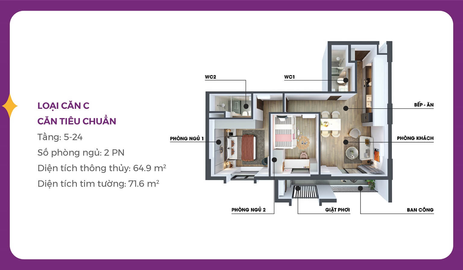 thiết kế căn hộ mia center point đà nẵng