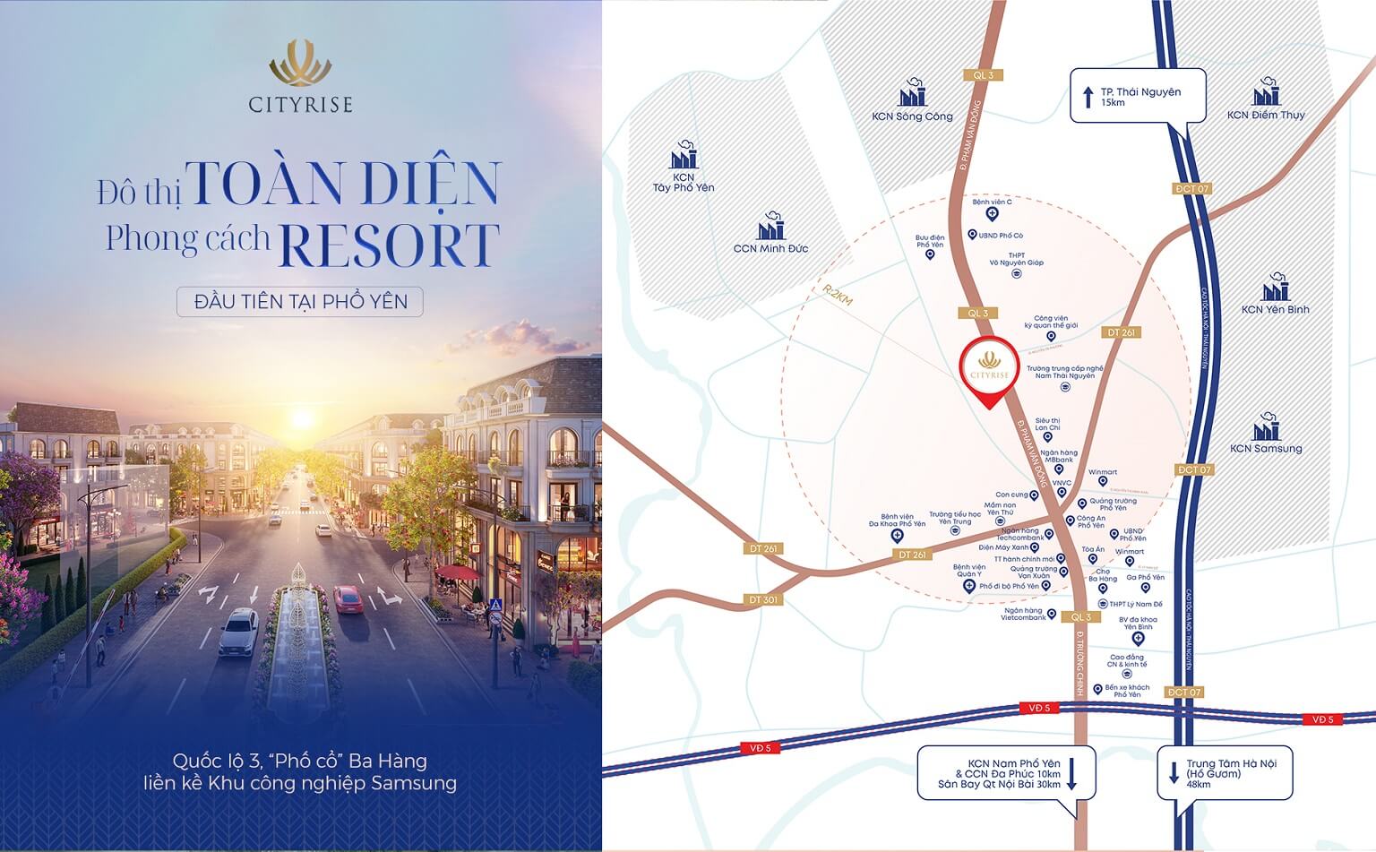 vị trí dự án phổ yên city rise thái nguyên