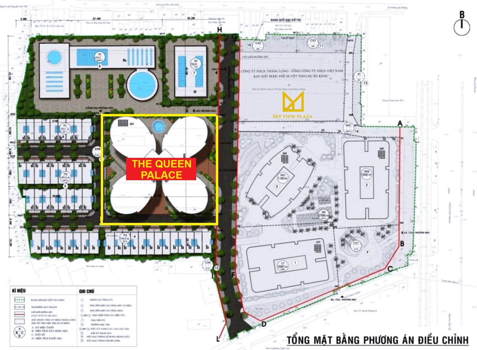 vị trí dự án the queen palace 360 giải phóng