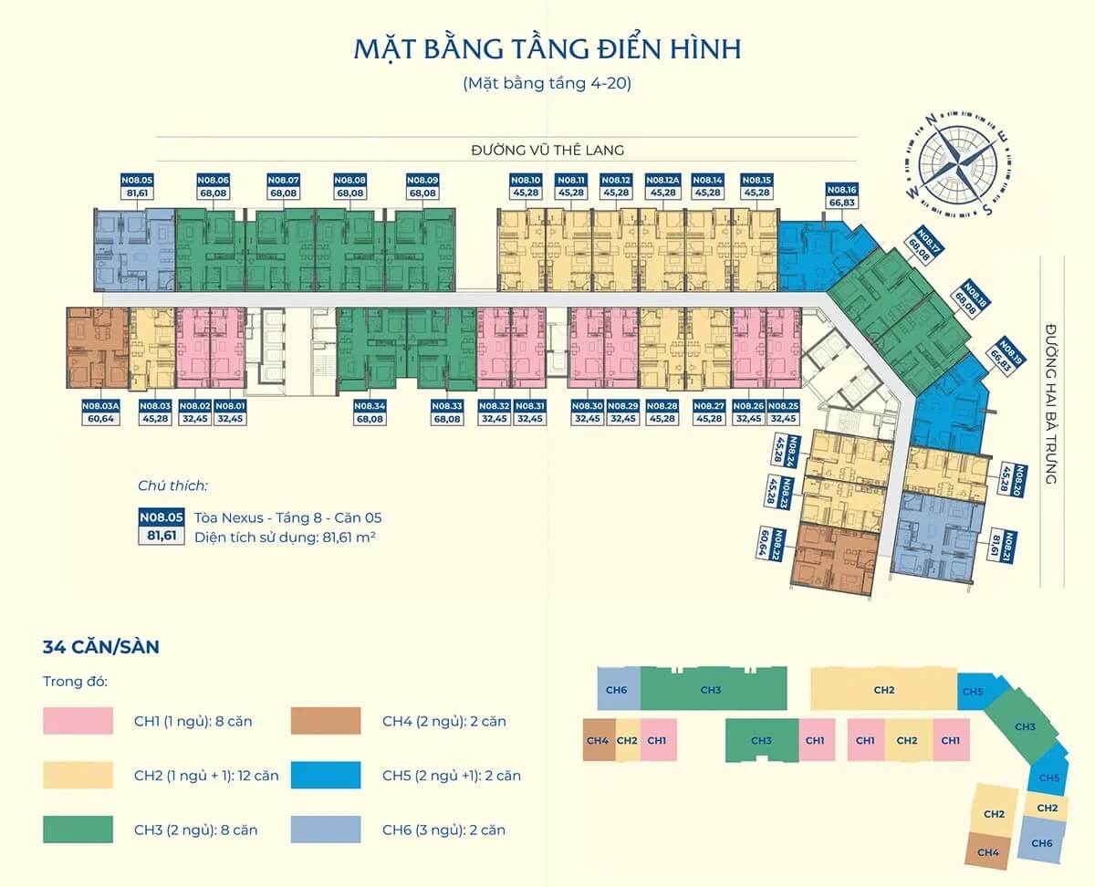 mặt bằng dự án nexus tower việt trì