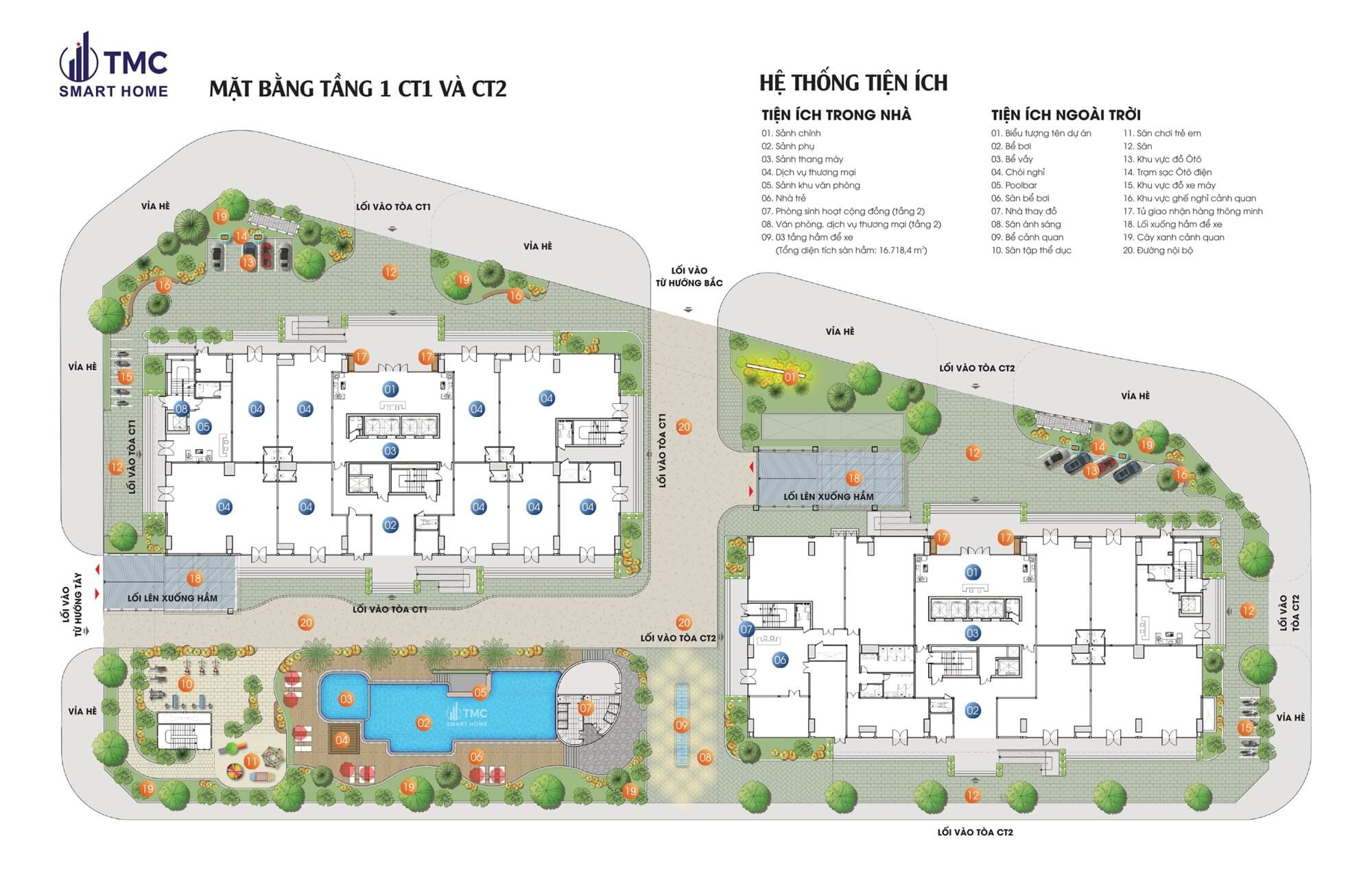 tiện ích dự án tmc smart home cổ nhuế
