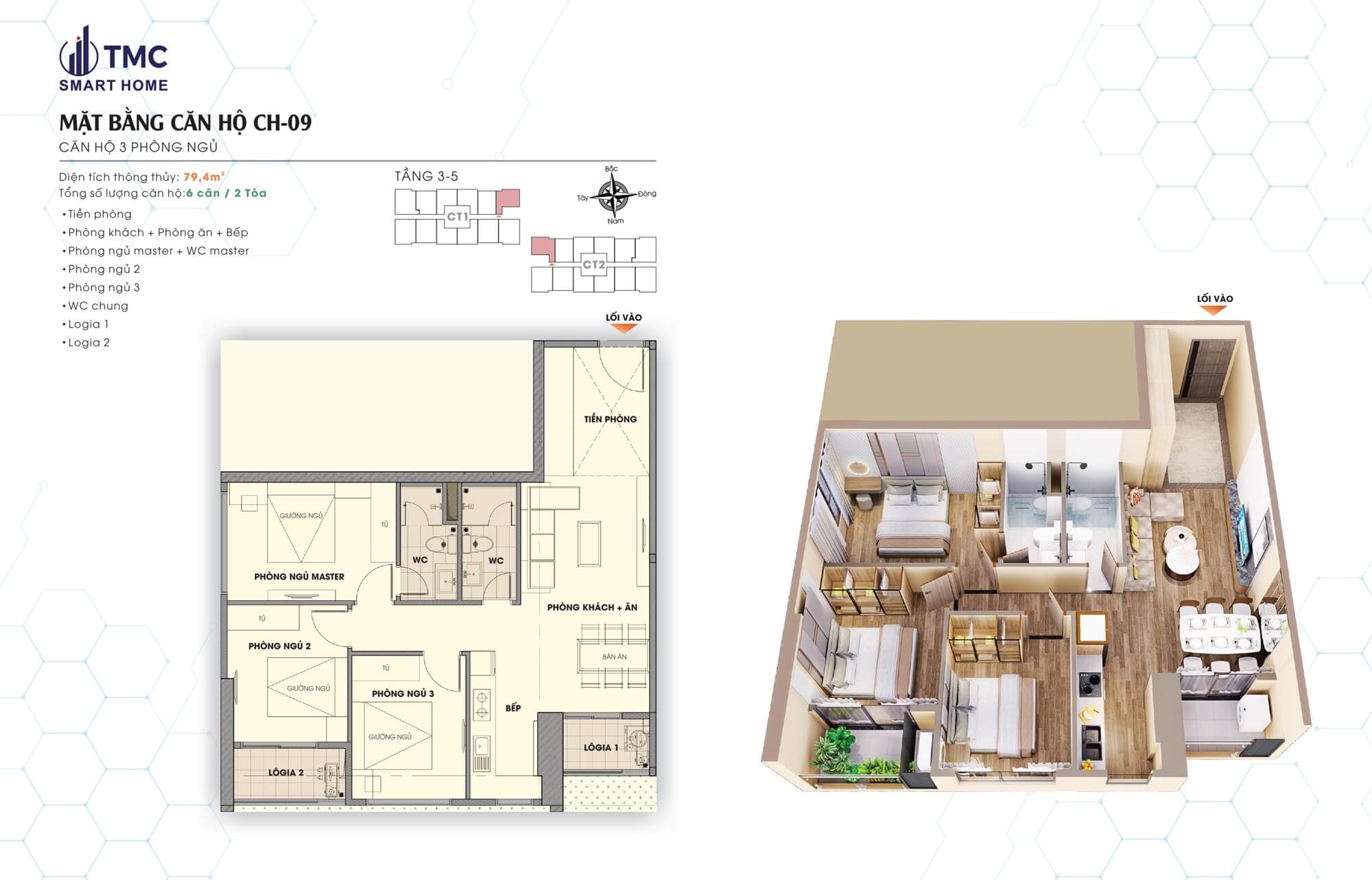 thiết kế căn hộ tmc smart home