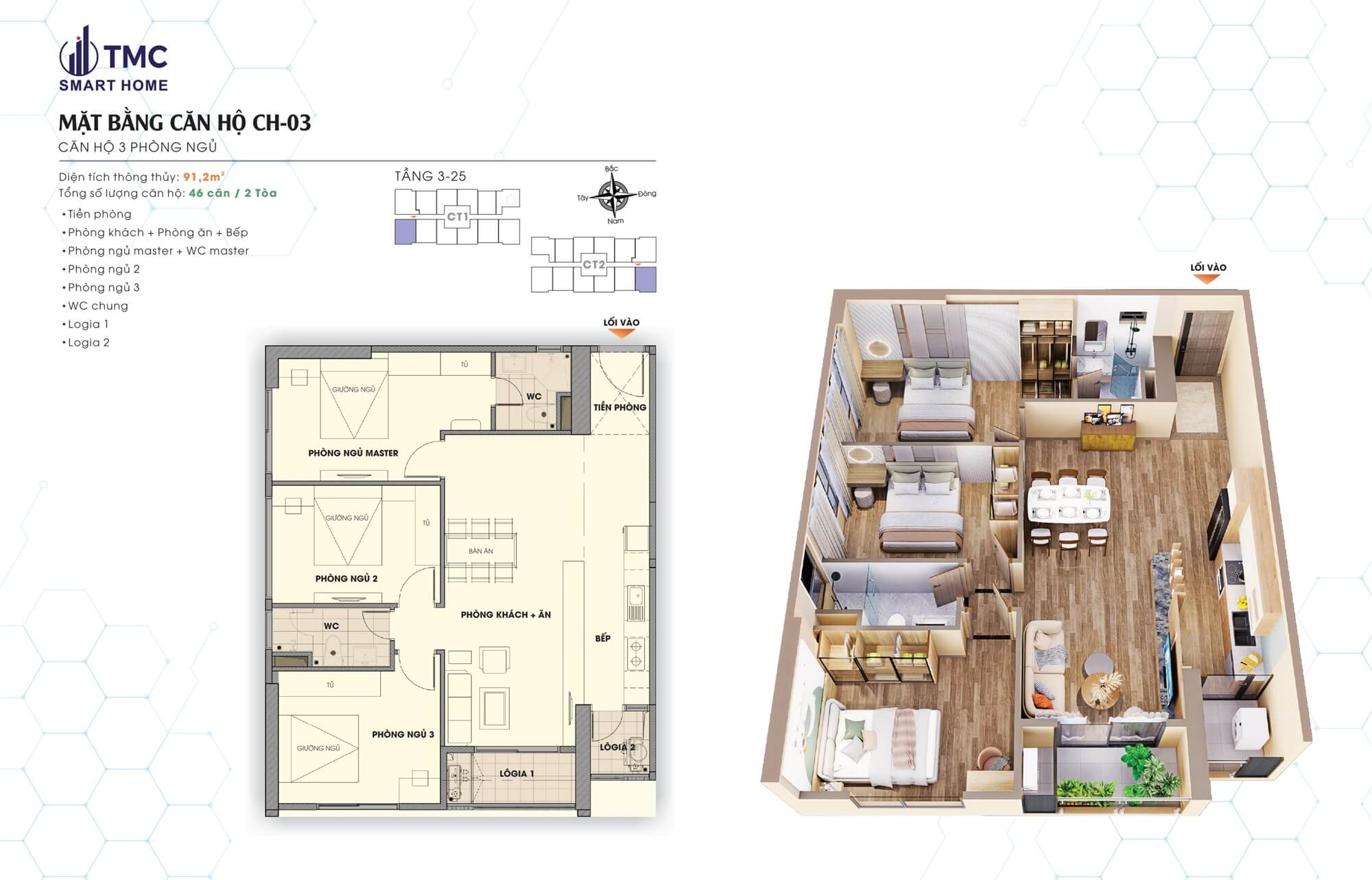 thiết kế căn hộ tmc smart home