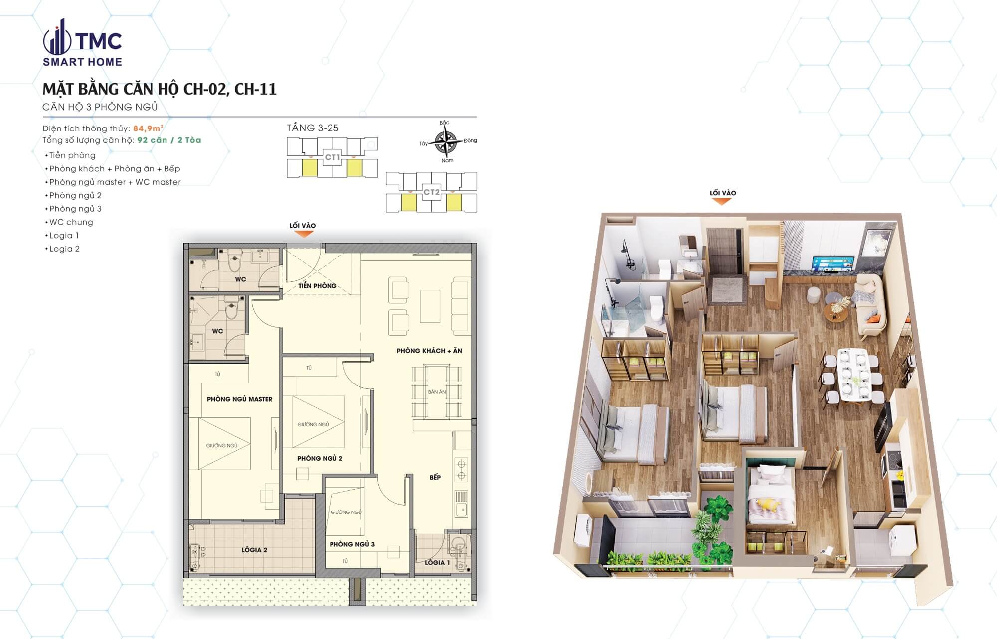 thiết kế căn hộ tmc smart home