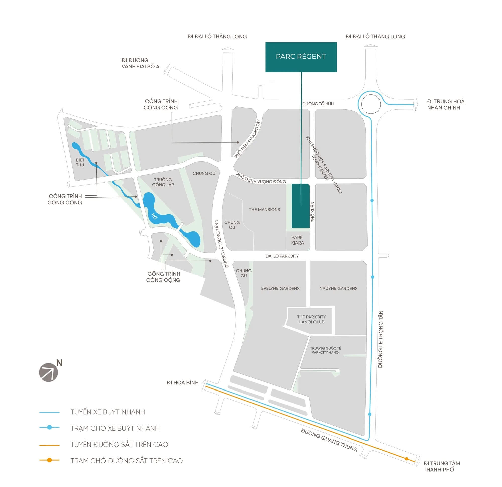 vị trí dự án parc regent hà đông