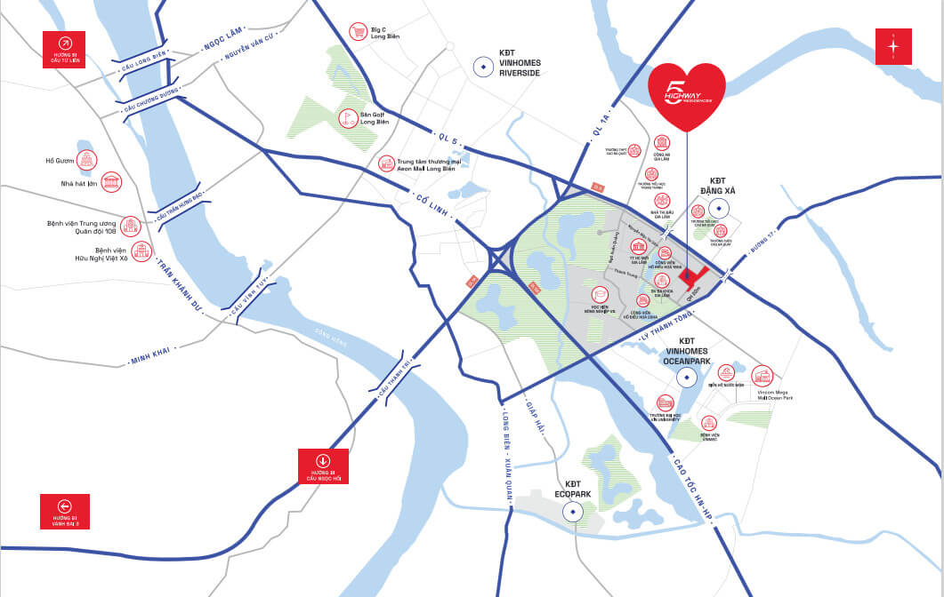 vị trí dự án hà nội oriental tq5 gia lâm