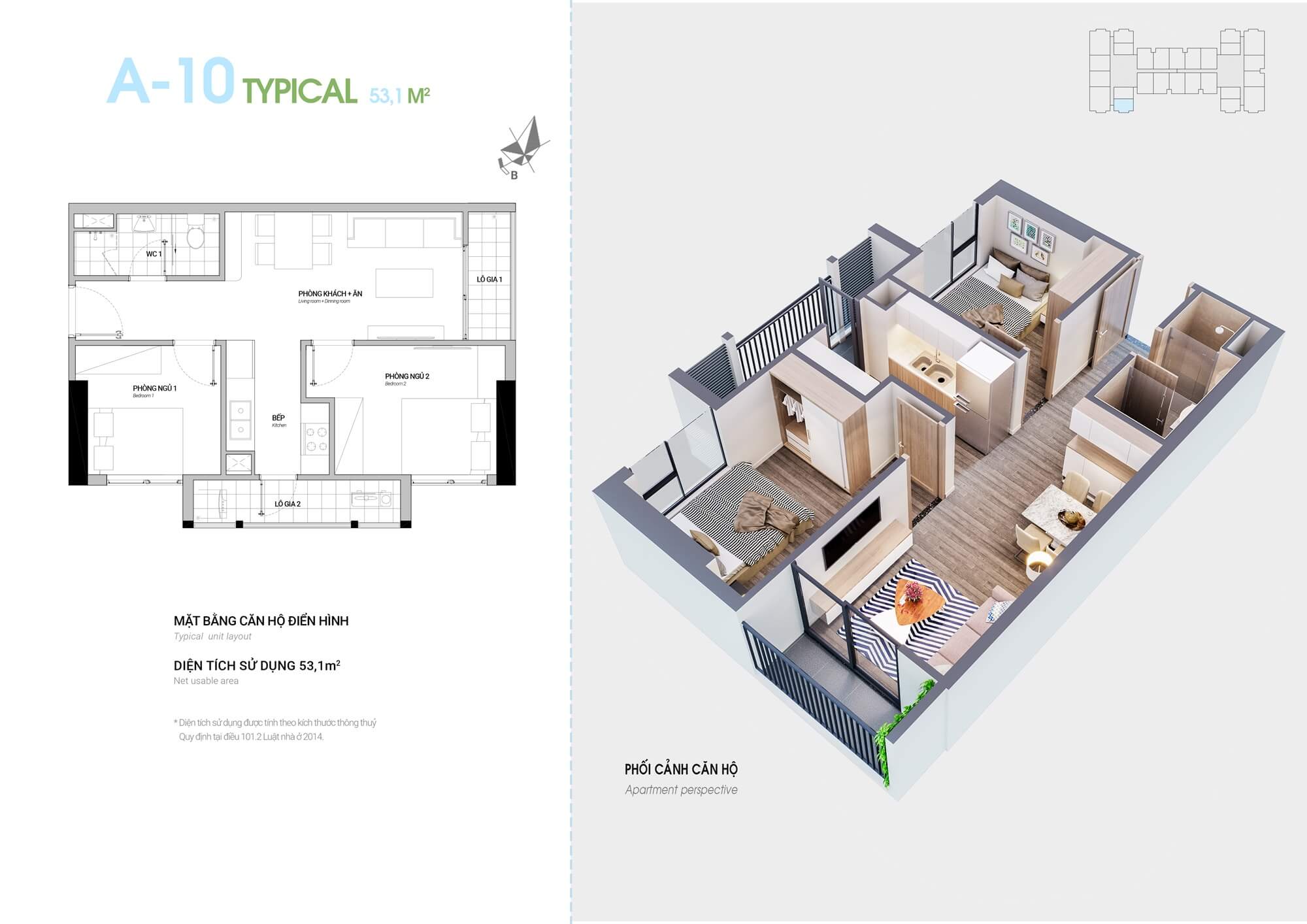 thiết kế căn hộ 2 phòng ngủ dự án hà sơn sweet home trạm trôi