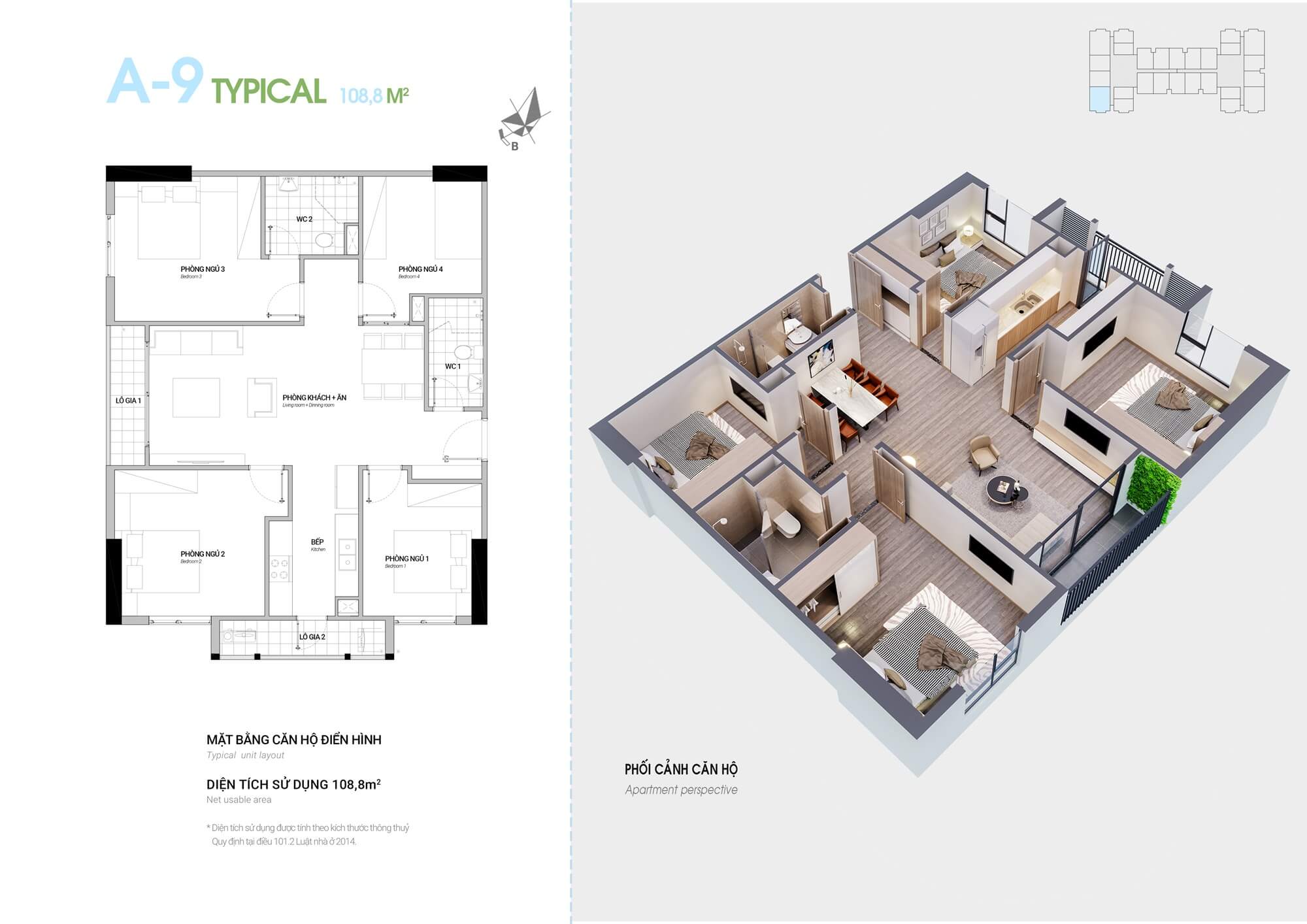 thiết kế căn hộ 3 phòng ngủ dự án hà sơn sweet home trạm trôi